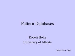 Pattern Databases