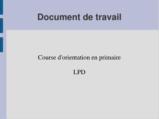 Document de travail