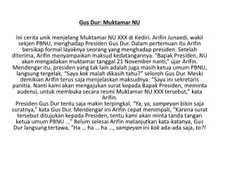 Gus Dur: Muktamar NU