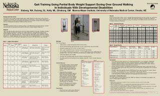 Gait Training Using Partial Body Weight Support During Over Ground Walking