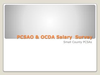 PCSAO &amp; OCDA Salary Survey