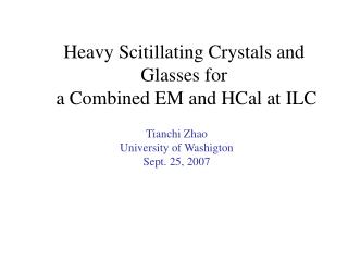 Heavy Scitillating Crystals and Glasses for a Combined EM and HCal at ILC