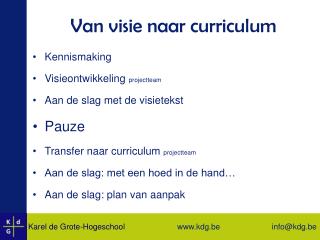 Van visie naar curriculum