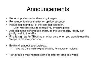 Announcements