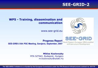 WP5 - Training, dissemination and communication