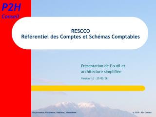 RESCCO Référentiel des Comptes et Schémas Comptables