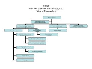 PCCS Person Centered Care Services, Inc, Table of Organization