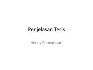 Penjelasan Tesis