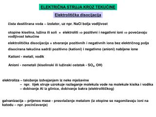 ELEKTRIČNA STRUJA KROZ TEKUĆINE