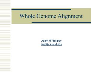 Whole Genome Alignment