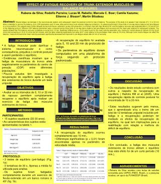 EFFECT OF FATIGUE RECOVERY OF TRUNK EXTENSOR MUSCLES IN BALANCE MEASURES