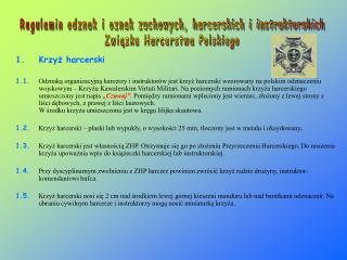 Regulamin odznak i oznak zuchowych, harcerskich i instruktorskich Związku Harcerstwa Polskiego