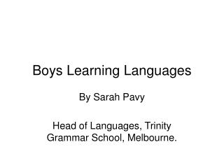 Boys Learning Languages