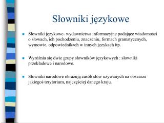 Słowniki językowe