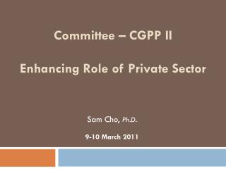 Committee – CGPP II Enhancing Role of Private Sector