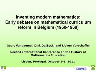 Inventing modern mathematics: