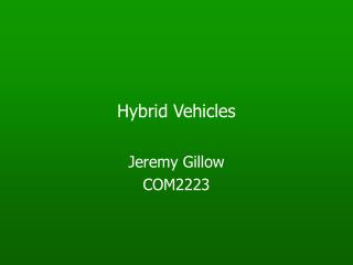 Hybrid Vehicles