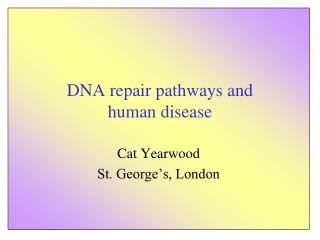 DNA repair pathways and human disease