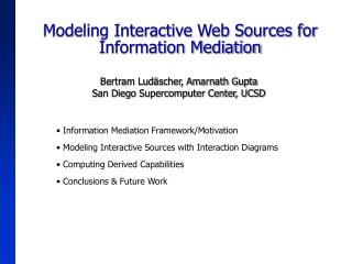 Modeling Interactive Web Sources for Information Mediation