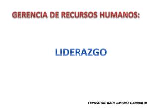 GERENCIA DE RECURSOS HUMANOS: