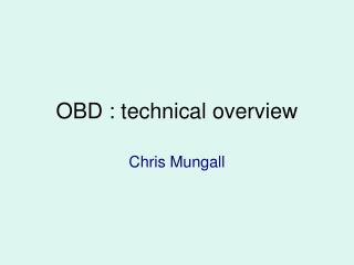 OBD : technical overview