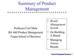 Summary of Product Management