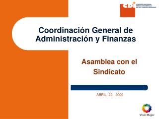 Coordinación General de Administración y Finanzas