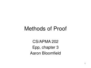 Methods of Proof