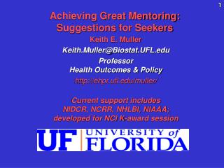 Achieving Great Mentoring: Suggestions for Seekers