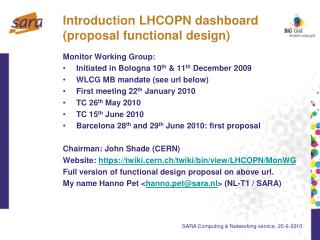 Introduction LHCOPN dashboard (proposal functional design)