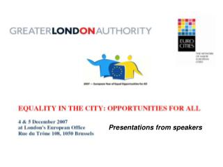 Presentations from speakers