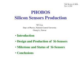 PHOBOS Silicon Sensors Production