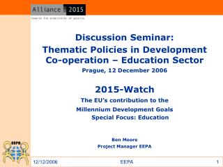 Discussion Seminar: Thematic Policies in Development Co-operation – Education Sector