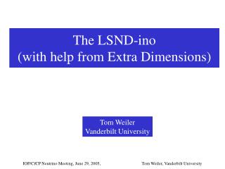 The LSND-ino (with help from Extra Dimensions)