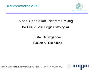 Model Generation Theorem Proving for First-Order Logic Ontologies