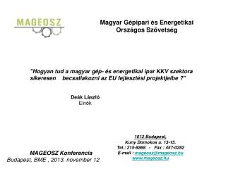 Magyar Gépipari és Energetikai Országos Szövetség
