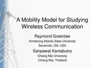 A Mobility Model for Studying Wireless Communication