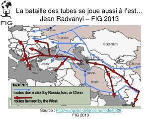 La bataille des tubes se joue aussi à l’est… Jean Radvanyi – FIG 2013