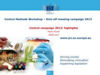 Control Methods Workshop – Kick-off meeting campaign 2013