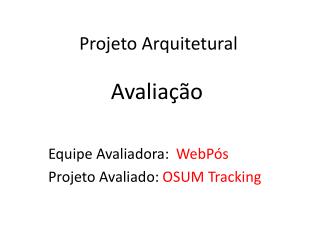 Projeto Arquitetural