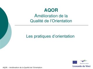 Les pratiques d’orientation