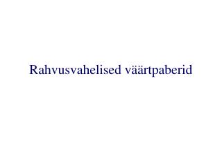 Rahvusvahelised väärtpaberid