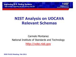 NIST Analysis on UOCAVA Relevant Schemas