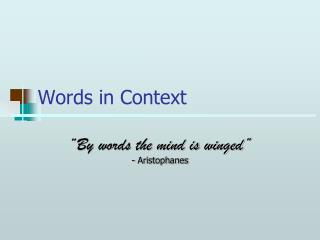 Words in Context