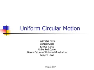 Uniform Circular Motion