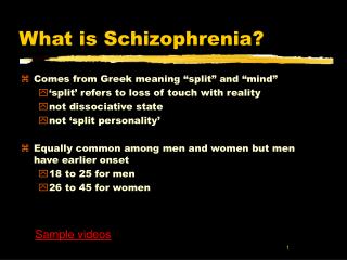 What is Schizophrenia?