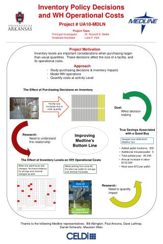 Inventory Policy Decisions and WH Operational Costs Project # UA10-MDLN