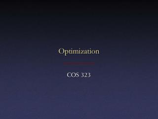 Optimization