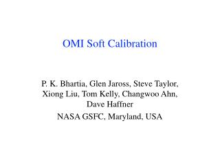 OMI Soft Calibration