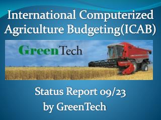 Status Report 09/23 		by GreenTech